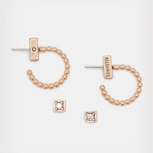 NWT All Saints Piper Earring Set, Warm Brass